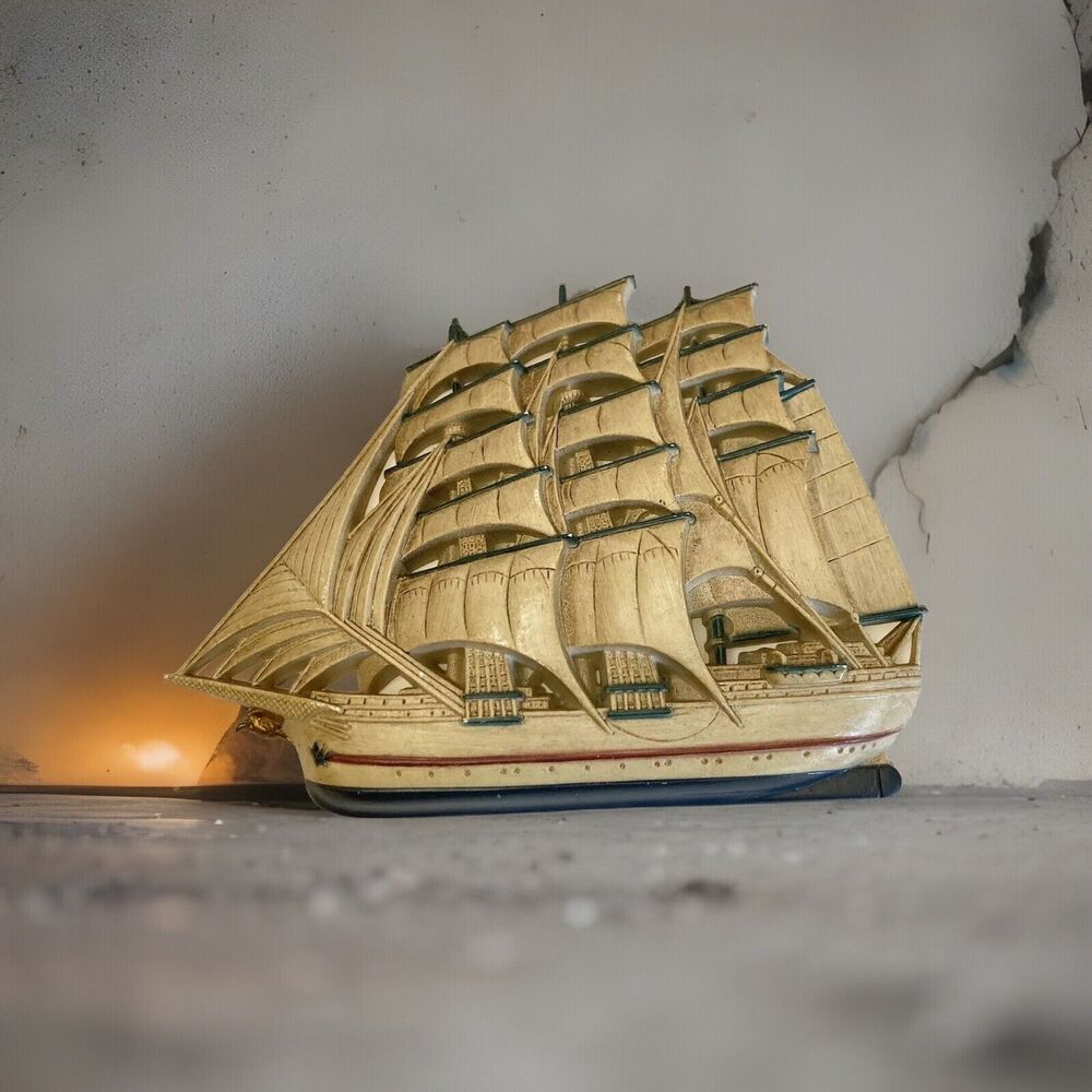 Vintage Burwood Products Sale Boat Ship Wall Hanging Made In USA 3331